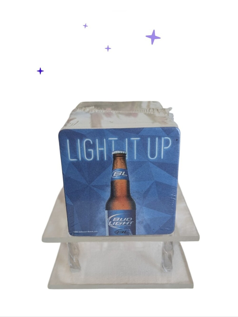 Sealed Bud Light Light It Up Coasters Pack Barware